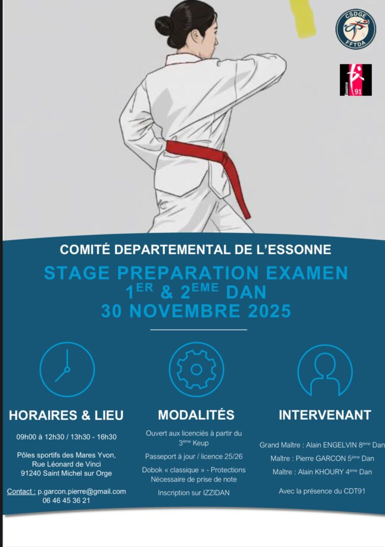 stage ceinture noire, préparation aux examens de 1er et 2eme DAN